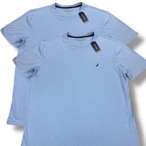 NWT Nautica Sleepwear T-Shirt Men's Large L Blue Crew Neck Short Sleeve Bundle‎